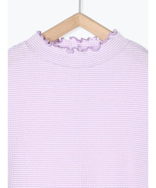 Samansa Mos2(サマンサ モスモス)の「ボーダーテレコスタンドネックカットソー(Tシャツ/カットソー・レディース・パープル/グリーン/ブラウン/ブラック・F)」の12枚目の写真