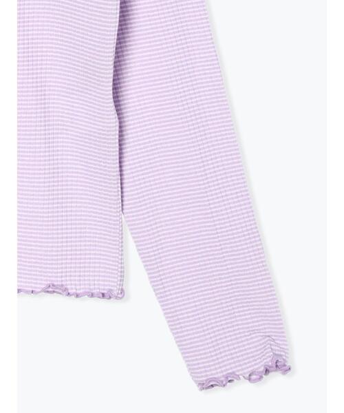 Samansa Mos2(サマンサ モスモス)の「ボーダーテレコスタンドネックカットソー(Tシャツ/カットソー・レディース・パープル/グリーン/ブラウン/ブラック・F)」の13枚目の写真