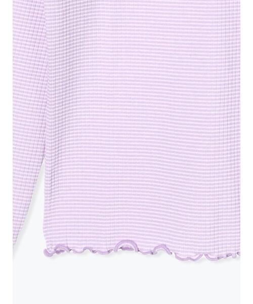 Samansa Mos2(サマンサ モスモス)の「ボーダーテレコスタンドネックカットソー(Tシャツ/カットソー・レディース・パープル/グリーン/ブラウン/ブラック・F)」の5枚目の写真