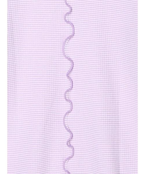 Samansa Mos2(サマンサ モスモス)の「ボーダーテレコスタンドネックカットソー(Tシャツ/カットソー・レディース・パープル/グリーン/ブラウン/ブラック・F)」の7枚目の写真