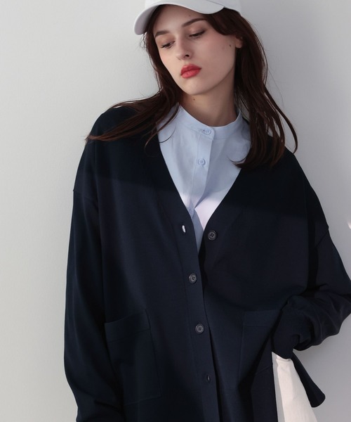 saloon（サルーン）の「SALOON(サルーン)/Vネックポケットカーデ（カーディガン/ボレロ・レディース・ライトベージュ/オレンジ/ネイビー・FREE）」の11枚目の写真