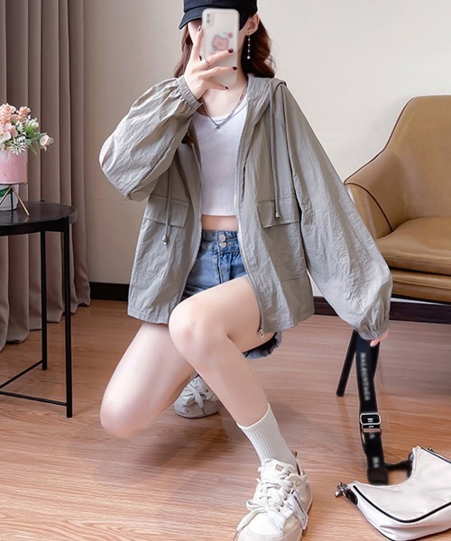 Miniministore(ミニミニストア)の「軽アウター レディース 薄手ブルゾン 夏(カーディガン/ボレロ・レディース・ホワイト/グレー・FREE)」の6枚目の写真