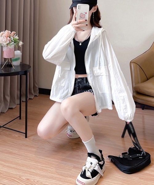Miniministore(ミニミニストア)の「軽アウター レディース 薄手ブルゾン 夏(カーディガン/ボレロ・レディース・ホワイト/グレー・FREE)」の10枚目の写真
