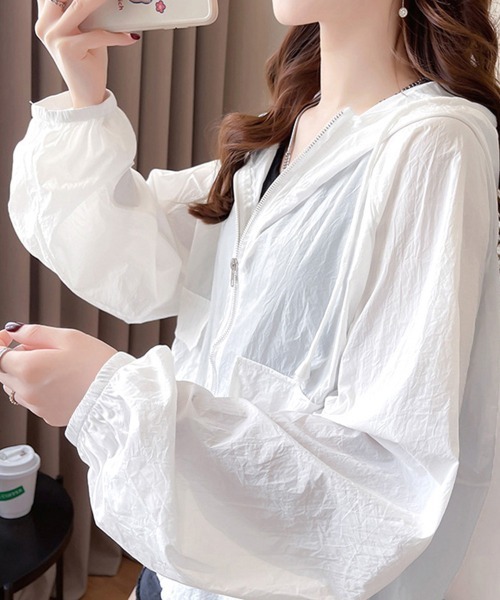 Miniministore(ミニミニストア)の「軽アウター レディース 薄手ブルゾン 夏(カーディガン/ボレロ・レディース・ホワイト/グレー・FREE)」の13枚目の写真
