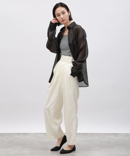 LAKOLE(ラコレ)の「オーガンジーシアーシャツ / 111119(シャツ/ブラウス・レディース・ブラック/ライトブルー/コーラル/オフホワイト・MEDIUM/SMALL)」の20枚目の写真