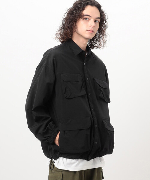 Purple&Yellow（パープルアンドイエロー）の「ナイロンタッサー ７ポケット シャツブルゾン（ブルゾン・メンズ・ブラック/ホワイト/ピンク・SMALL/MEDIUM/LARGE）」の13枚目の写真