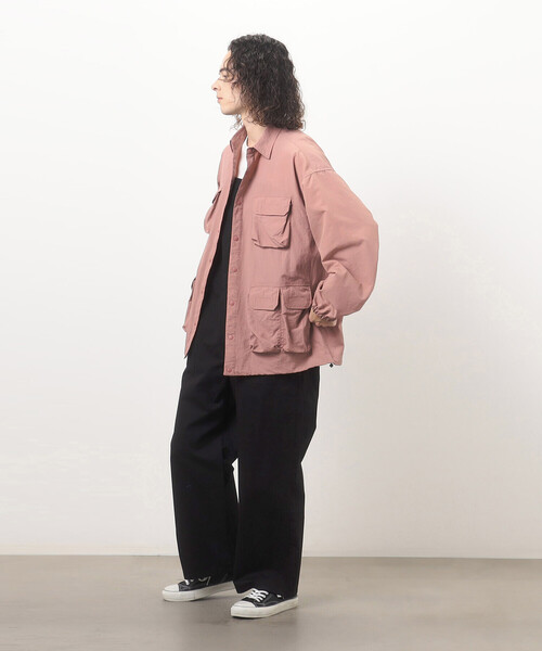 Purple&Yellow（パープルアンドイエロー）の「ナイロンタッサー ７ポケット シャツブルゾン（ブルゾン・メンズ・ブラック/ホワイト/ピンク・SMALL/MEDIUM/LARGE）」の18枚目の写真