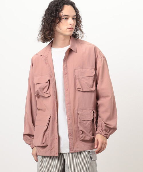 Purple&Yellow（パープルアンドイエロー）の「ナイロンタッサー ７ポケット シャツブルゾン（ブルゾン・メンズ・ブラック/ホワイト/ピンク・SMALL/MEDIUM/LARGE）」の19枚目の写真