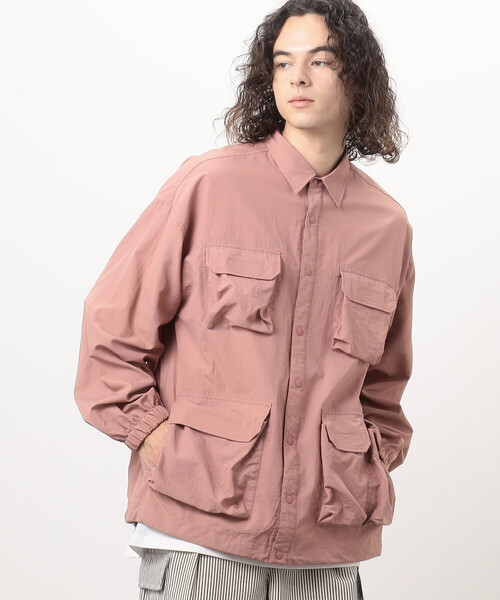 Purple&Yellow（パープルアンドイエロー）の「ナイロンタッサー ７ポケット シャツブルゾン（ブルゾン・メンズ・ブラック/ホワイト/ピンク・SMALL/MEDIUM/LARGE）」の21枚目の写真