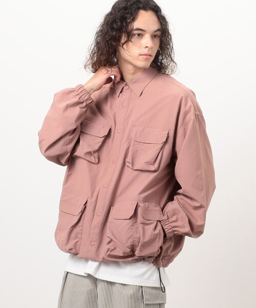 Purple&Yellow（パープルアンドイエロー）の「ナイロンタッサー ７ポケット シャツブルゾン（ブルゾン・メンズ・ブラック/ホワイト/ピンク・SMALL/MEDIUM/LARGE）」の22枚目の写真