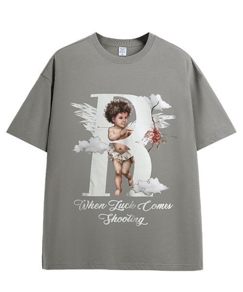 Ressaca（レサーカ）の「オーバーサイズ キューピッドグラフィックプリントTシャツ（Tシャツ/カットソー・メンズ・グレー/ブラック・XL/L/M）」の2枚目の写真