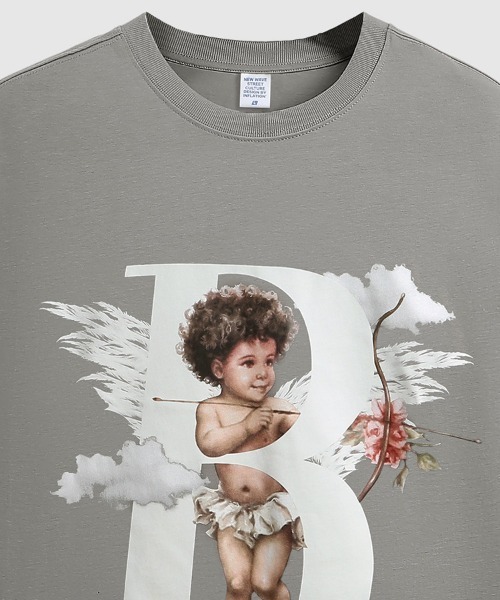 Ressaca（レサーカ）の「オーバーサイズ キューピッドグラフィックプリントTシャツ（Tシャツ/カットソー・メンズ・グレー/ブラック・XL/L/M）」の6枚目の写真