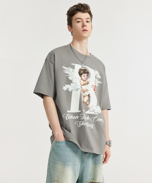 Ressaca（レサーカ）の「オーバーサイズ キューピッドグラフィックプリントTシャツ（Tシャツ/カットソー・メンズ・グレー/ブラック・XL/L/M）」の17枚目の写真