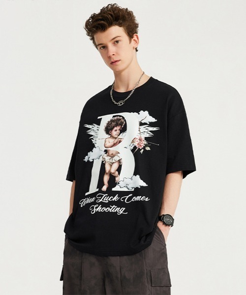 Ressaca（レサーカ）の「オーバーサイズ キューピッドグラフィックプリントTシャツ（Tシャツ/カットソー・メンズ・グレー/ブラック・XL/L/M）」の19枚目の写真