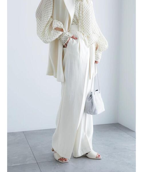 Te chichi（テチチ）の「シャイニーワイドパンツ（セットアップ可）（その他パンツ・レディース・イエロー/オフホワイト・F）」の8枚目の写真