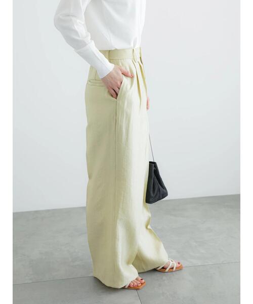 Te chichi（テチチ）の「シャイニーワイドパンツ（セットアップ可）（その他パンツ・レディース・イエロー/オフホワイト・F）」の10枚目の写真