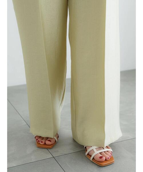 Te chichi（テチチ）の「シャイニーワイドパンツ（セットアップ可）（その他パンツ・レディース・イエロー/オフホワイト・F）」の14枚目の写真