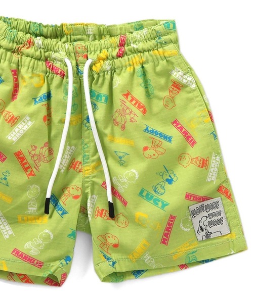 F.O.KIDS(エフオーキッズ)の「F.O.KIDS/エフオーキッズ PEANUTSコラボ 総柄サマーショーツ(カーゴパンツ・キッズ・ライム/ピンク/ブラック・130/140/150)」の2枚目の写真