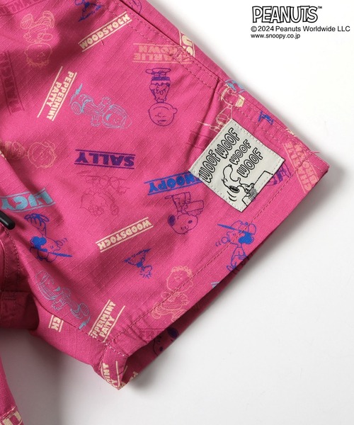 F.O.KIDS(エフオーキッズ)の「F.O.KIDS/エフオーキッズ PEANUTSコラボ 総柄サマーショーツ(カーゴパンツ・キッズ・ライム/ピンク/ブラック・130/140/150)」の10枚目の写真