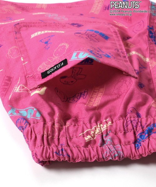 F.O.KIDS(エフオーキッズ)の「F.O.KIDS/エフオーキッズ PEANUTSコラボ 総柄サマーショーツ(カーゴパンツ・キッズ・ライム/ピンク/ブラック・130/140/150)」の7枚目の写真