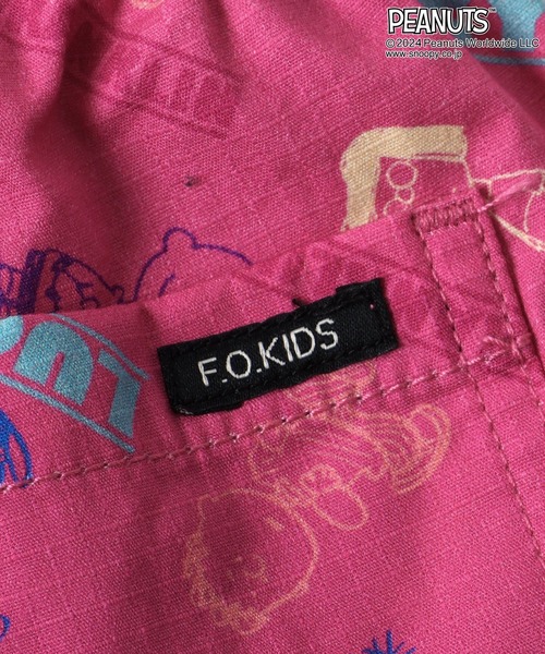 F.O.KIDS(エフオーキッズ)の「F.O.KIDS/エフオーキッズ PEANUTSコラボ 総柄サマーショーツ(カーゴパンツ・キッズ・ライム/ピンク/ブラック・130/140/150)」の8枚目の写真