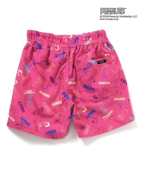 F.O.KIDS(エフオーキッズ)の「F.O.KIDS/エフオーキッズ PEANUTSコラボ 総柄サマーショーツ(カーゴパンツ・キッズ・ライム/ピンク/ブラック・130/140/150)」の4枚目の写真