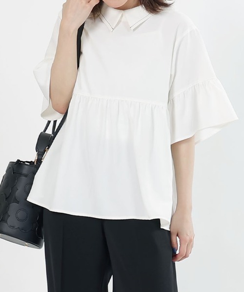 新品 MARY QUANT マリークヮント 半袖 ペプラムブラウス チュニックM 新品 MARY QUANT マリークヮント 半袖 ペプラムブラウス