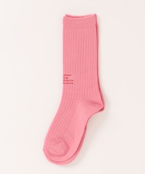 LOWRYS FARM（ローリーズファーム）の「ロゴプリントサーマルソックス　103904（シューズ小物/雑貨・レディース・ブラック/ブラウン/ピンク・FREE）」の3枚目の写真