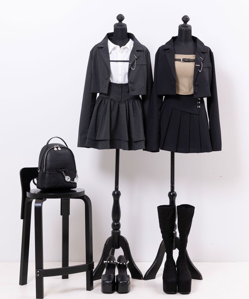 DearMyLoveMillor(ディアマイラブミラー)の「フロントホックミニスカート(スカート・レディース・ブラック/グレー・MEDIUM/LARGE/LL/3L)」の22枚目の写真