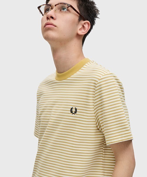PHEENY ストライプTシャツ Fサイズ PHEENY/COTTON INRAY STRIPE SHORT TOPS(IVORY)