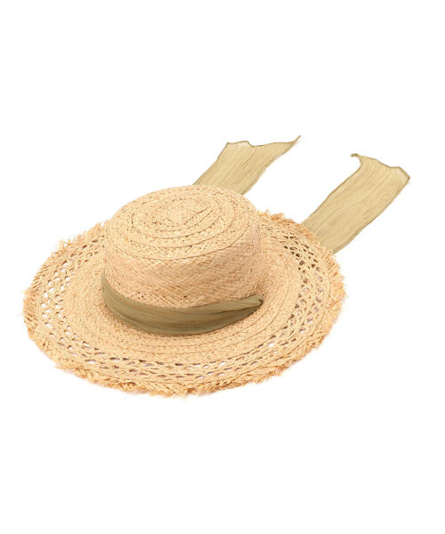 N.(N. Natural Beauty Basic)(エヌエヌナチュラルビューティーベーシック)の「◆ラフィアフリンジカンカン帽(ハット・レディース・ブラック/ベージュ・フリ-)」の16枚目の写真