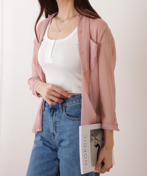 LGB ロング ヘンリーネック タンクトップ LGB ロング ヘンリーネック タンクトップ NOGLE/ノグル】レイヤード風