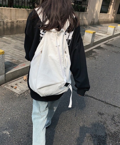 aimoha（アイモハ）の「aimoha outdoor　ユニセックス　キャンバスリュック（バックパック/リュック・レディース・グリーン/ブラウン/ブラック/ホワイト・FREE）」の2枚目の写真