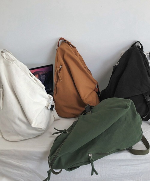 aimoha（アイモハ）の「aimoha outdoor　ユニセックス　キャンバスリュック（バックパック/リュック・レディース・グリーン/ブラウン/ブラック/ホワイト・FREE）」の14枚目の写真