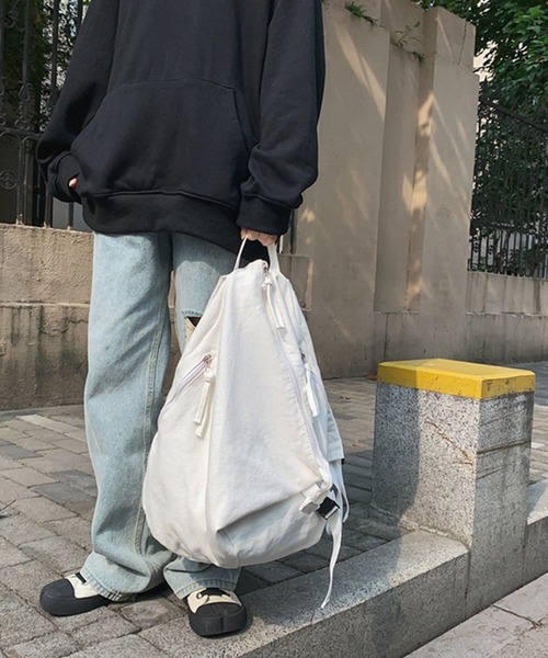 aimoha（アイモハ）の「aimoha outdoor　ユニセックス　キャンバスリュック（バックパック/リュック・レディース・グリーン/ブラウン/ブラック/ホワイト・FREE）」の5枚目の写真