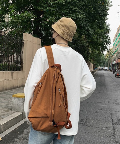 aimoha（アイモハ）の「aimoha outdoor　ユニセックス　キャンバスリュック（バックパック/リュック・レディース・グリーン/ブラウン/ブラック/ホワイト・FREE）」の11枚目の写真
