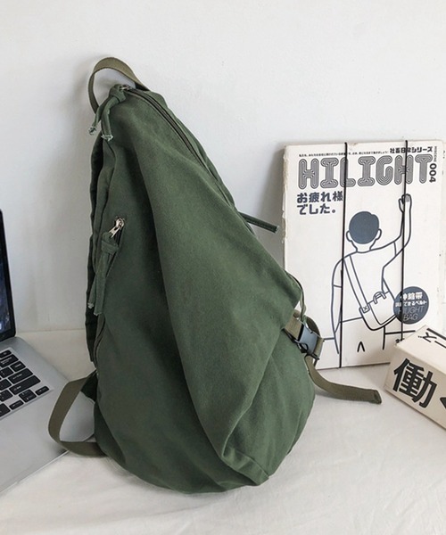 aimoha（アイモハ）の「aimoha outdoor　ユニセックス　キャンバスリュック（バックパック/リュック・レディース・グリーン/ブラウン/ブラック/ホワイト・FREE）」の22枚目の写真
