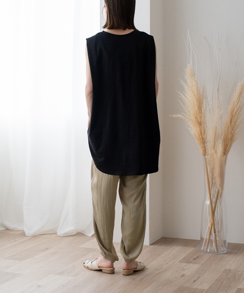 VitaFelice（ヴィータフェリーチェ）の「シャイニードレープ裾絞りパンツ（その他ルームウェア・レディース・ダークオレンジ/チャコール/ベージュ・M/L）」の10枚目の写真