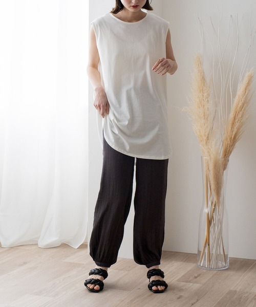 VitaFelice（ヴィータフェリーチェ）の「シャイニードレープ裾絞りパンツ（その他ルームウェア・レディース・ダークオレンジ/チャコール/ベージュ・M/L）」の15枚目の写真