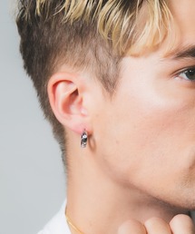 Os accessory（オズアクセサリー）の「【Os】オズ【金属アレルギー対応】ガラスストーン フープピアス（ピアス（両耳用））」