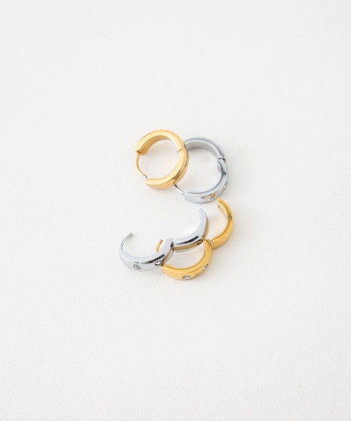 Os accessory(オズアクセサリー)の「【Os】オズ【金属アレルギー対応】ガラスストーン フープピアス(ピアス(両耳用)・レディース・シルバー/ゴールド・FREE)」の10枚目の写真