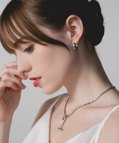 Os accessory(オズアクセサリー)の「【Os】オズ【金属アレルギー対応】ガラスストーン フープピアス(ピアス(両耳用)・レディース・シルバー/ゴールド・FREE)」の9枚目の写真