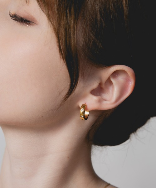 Os accessory(オズアクセサリー)の「【Os】オズ【金属アレルギー対応】ガラスストーン フープピアス(ピアス(両耳用)・レディース・シルバー/ゴールド・FREE)」の19枚目の写真