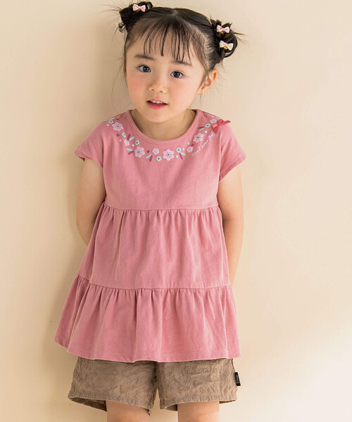 Noeil aime BeBe（ノイユエイムベベ）の「コットンレースショートパンツ(90~130cm)（その他パンツ・キッズ・ブラウン/グリーン・110cm/100cm/120cm/130cm/90cm）」の4枚目の写真