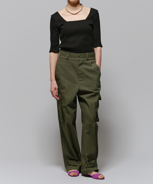 IENA LA BOUCLE(イエナラブークル)の「《追加》IENA LA BOUCLE リブスクエアネックカットソー2(Tシャツ/カットソー・レディース・アイボリー/ブラック・FREE)」の3枚目の写真