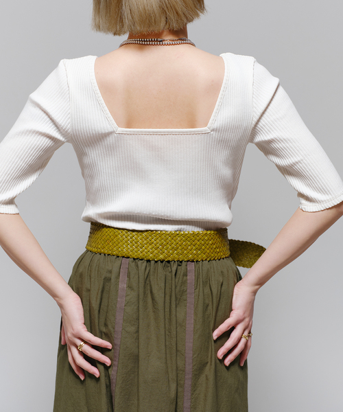 IENA LA BOUCLE(イエナラブークル)の「《追加》IENA LA BOUCLE リブスクエアネックカットソー2(Tシャツ/カットソー・レディース・アイボリー/ブラック・FREE)」の16枚目の写真
