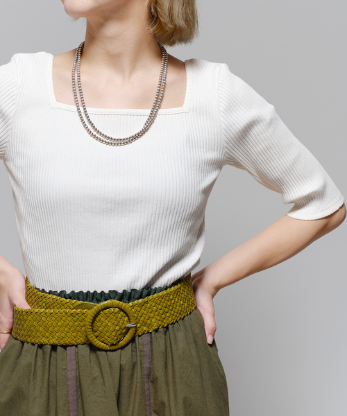 IENA LA BOUCLE(イエナラブークル)の「《追加》IENA LA BOUCLE リブスクエアネックカットソー2(Tシャツ/カットソー・レディース・アイボリー/ブラック・FREE)」の18枚目の写真