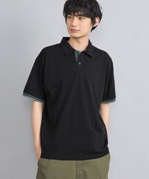 カラーリブニットポロシャツ