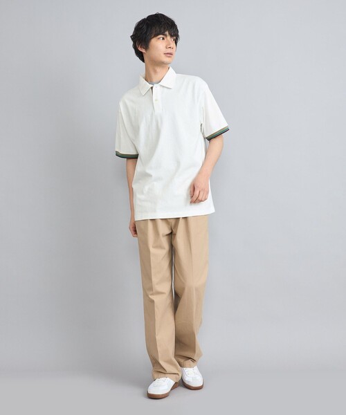 nknit リブ編み ホワイトポロシャツ♡ セール】カラーリブニットポロシャツ（ポロシャツ）｜coen