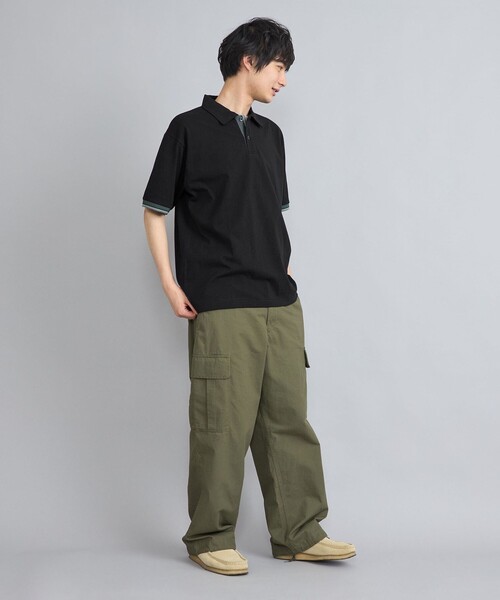 coen（コーエン）の「カラーリブニットポロシャツ（ポロシャツ・メンズ・ホワイト/グレー/ブラック・M/XL/L）」の19枚目の写真